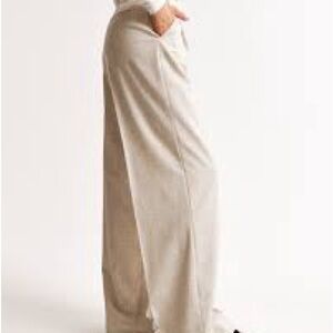 Abercrombie & Fitch Sloane Tailored Linen-Blend Cream Wide-Leg Pants Size XXS